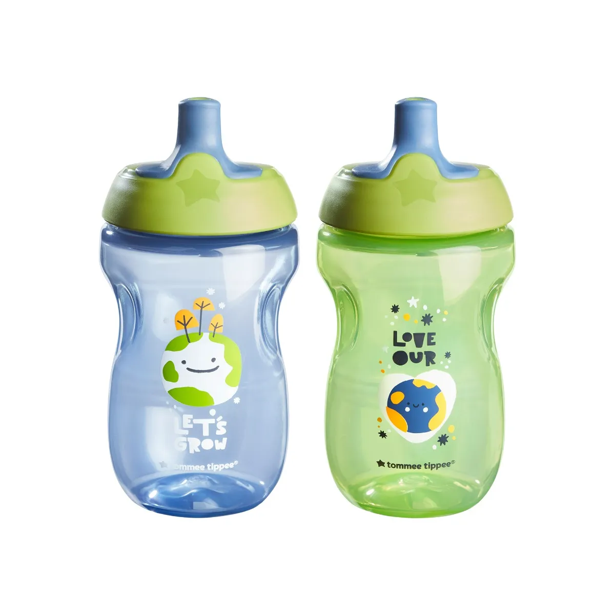 Tommee Tippee Sportee Kids Water Bottle (9oz, 12+ Months, 1 Count)  Antimicrobial Tech | Non-Spill, Shake-Proof